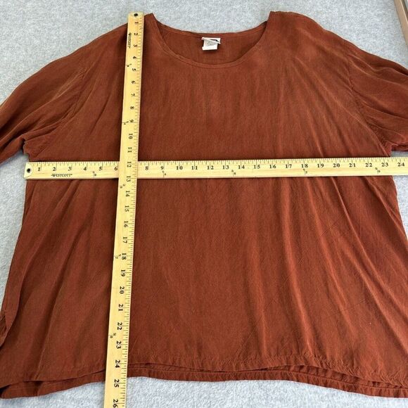 CTC Carol Turner Collection Size Medium Rayon Blouse‎ USA Burnt Orange Top Shirt - Picture 8 of 10